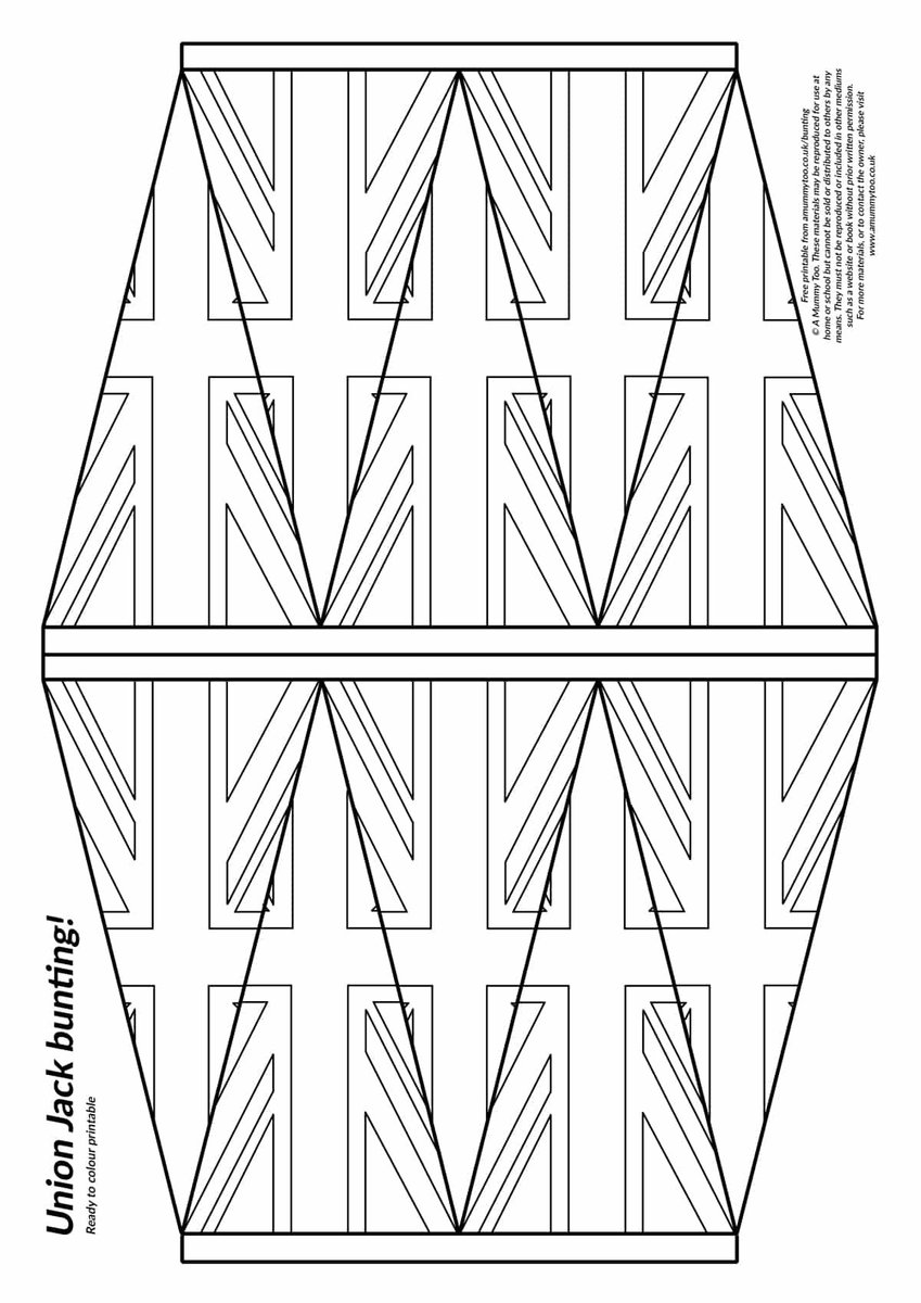 LudgroveArt's tweet photo. With lockdown VE Day celebrations this Friday - these printable bunting Union Jacks might make a great mindful colouring activity this week... https://t.co/DeK5oSPIvP