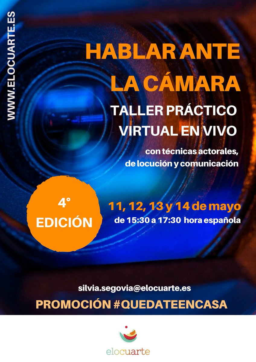 SilviaSegoviaP's tweet photo. ¡Sé el rey de la comunicación actual y toma ventaja!

Exprésate con desparpajo y profesionalidad ante la cámara. 

 *Promoción Especial #QuédateEnCasa*
https://t.co/q31U1ODMPy

#hablarantelacamara #comunicacion #elocuarte #quédateencasa #hablarenpublico https://t.co/N0blHyC0p9