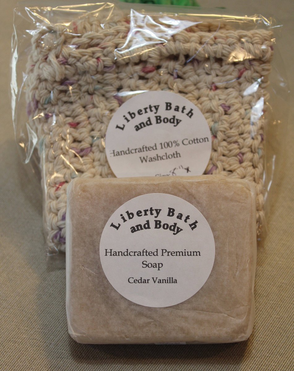 libertysoap's tweet photo. Cedar Vanilla Soap, Handcrafted Premium Body Soap, Crochet All Cotton Washcloth, Gift Under 10 Just Because Gift Spa Gift Set Unisex Scent https://t.co/sw5AKcpBlI #allnatural #ecofriendly #Etsy #Mensgrooming #skincare #SpaGiftSet https://t.co/q4UN1Z30ma