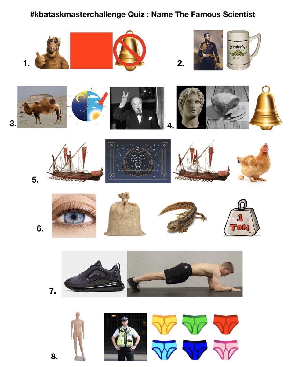Today’s #kbataskmastrerchallenge asks you to work out the names of the 8 famous scientists. Email your answers to philiphenton@kba.uk by 9:00pm tonight.