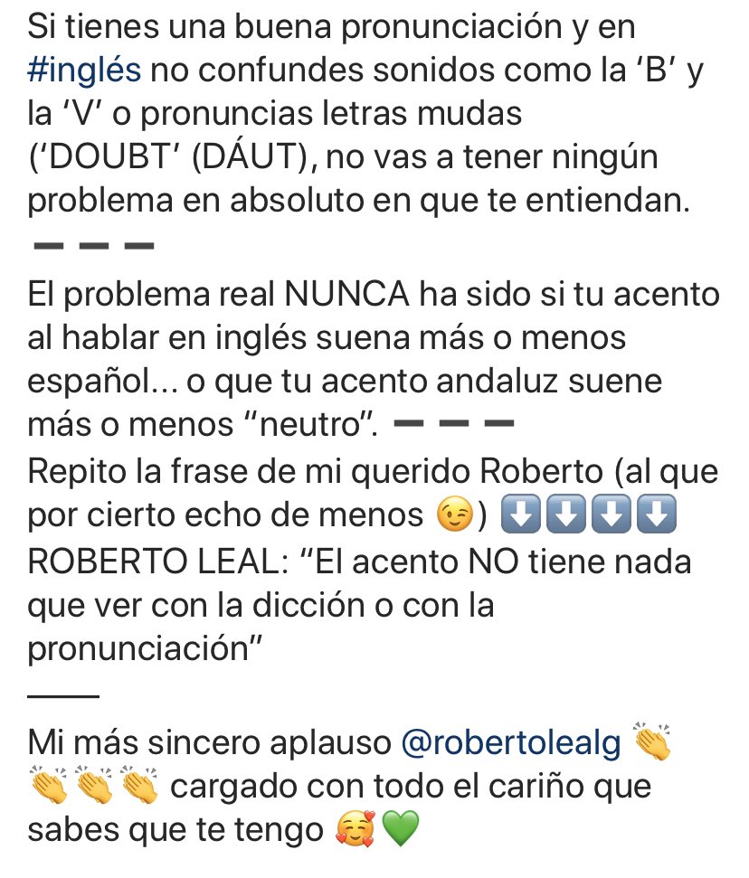 Aprende Ingles Sila Para No Abrir Hilo Extenso Posteo Captura De Pantalla De Mi Instagram Donde Amplio Mi Opinion Como Filologa Sobre Lo Que Dijo Ayer Robertolealg En El Hormiguero El Acento