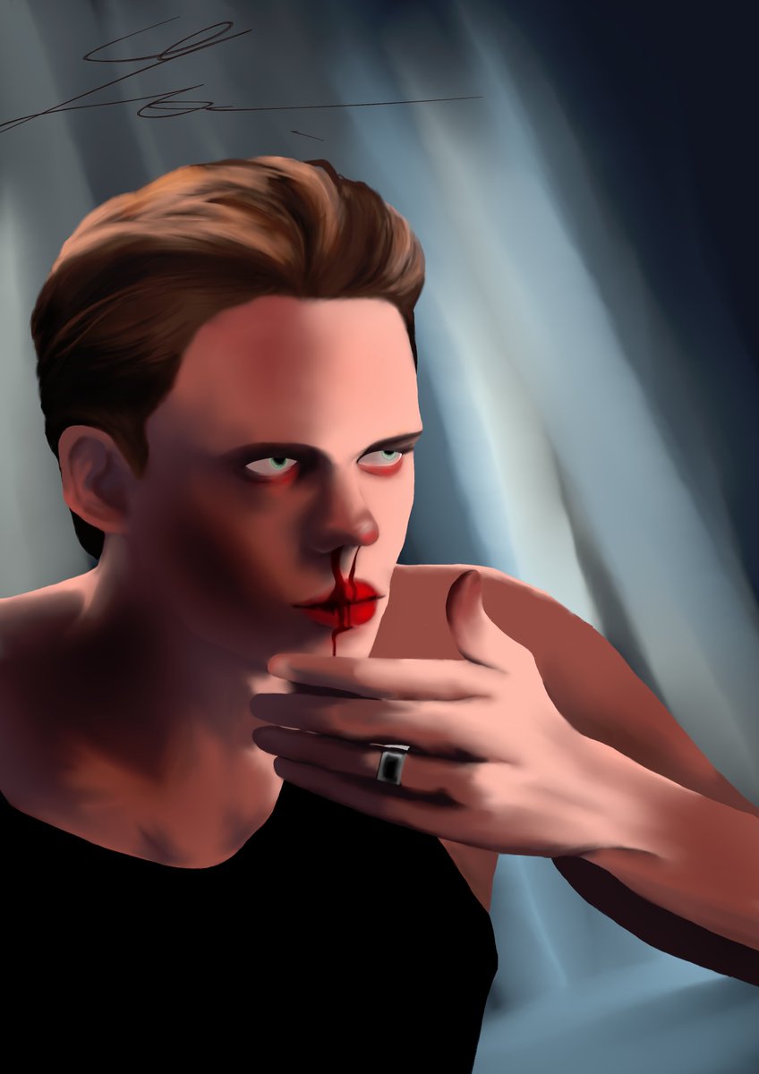 rinestrr's tweet photo. draw without glasses, girls :D 
#art #billskarsgard https://t.co/WFWCsmLspc