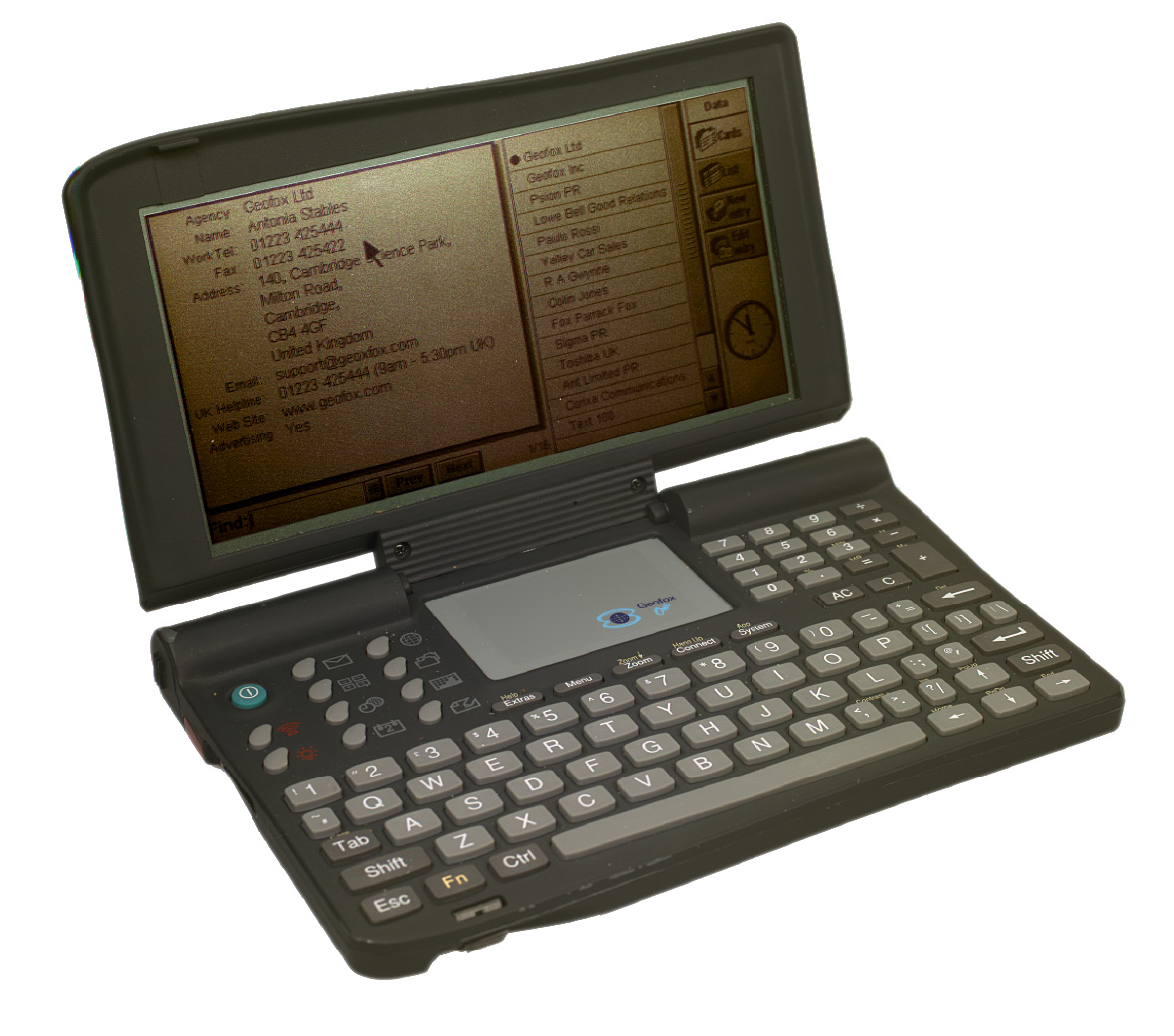 GeeXtreme_UK's tweet photo. One from the vaults: The Geofox One, a 1998 pocket computer that was genuinely useful on- and offline. Sadly, it didn't last long... I reviewed it in March '98. #Geofox #retrocomputing #psion #epoc

https://t.co/VBu0mVLs3m https://t.co/beJQURc91v