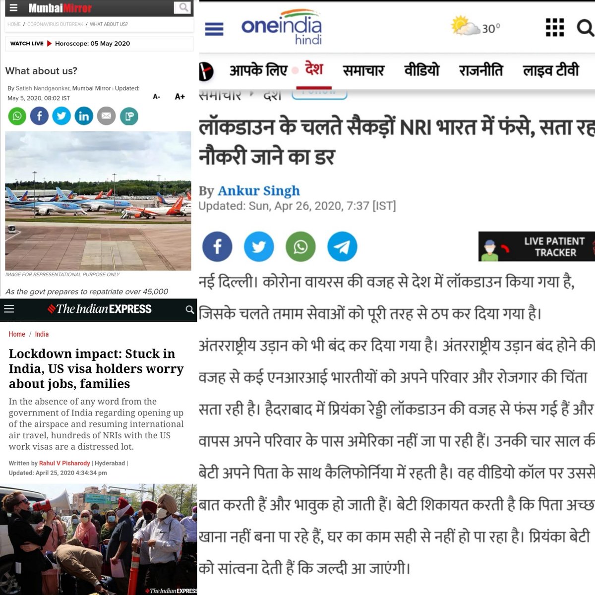 NiharikagoudG's tweet photo. In current state the way nri are being treated stuck all around &amp; even in india wanting to return to resident countries is actually a failure of machinery . Can't comment more as the feelings are not so great towards the machinery taking care of us
#OutboundFlightsFromIndiaNOW https://t.co/SZeekzgXjE