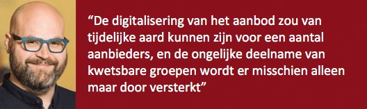 Digitalisering van het sportaanbod tijdens de coronacrisis kan van tijdelijke aard zijn, maar kan ook beklijven en onderdeel worden van het reguliere aanbod. De verwachtingen hierover van lector Steven Vos lees je hier > bit.ly/3b3GJX3