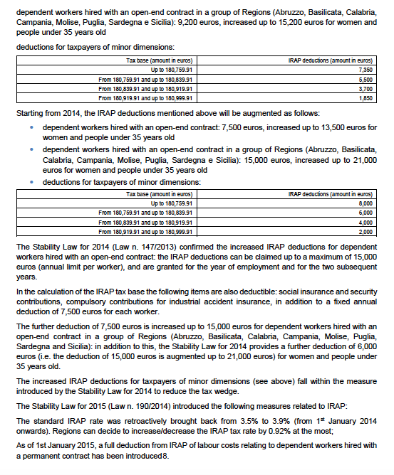 Italy: The rules are 8 pages long, more than everyone else combined. There are special rules, rates and deductions for each region, size, sector, age; thresholds abound and rates range from 2.68 to 58.14%. Also there's a rule preventing companies from shifting them to prices.