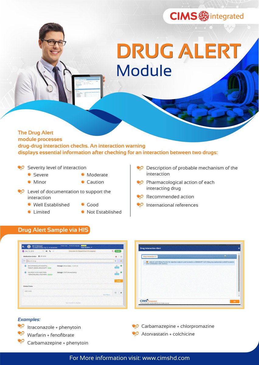 CIMS_Medica's tweet photo. DRUG ALERT SAMPLE via HIS
E: anisha.n@cims.co.in
#healthcare #pharmacists #patientoutcomes #digitalhealth #healthcareprofessionals #medicaleducation #clinicaldecisionsupport #clinicalresearch #Drugdatabase #productinformation #Drugallergyalert #druginformation #CIMS #MIMS https://t.co/NdIZUptxgT