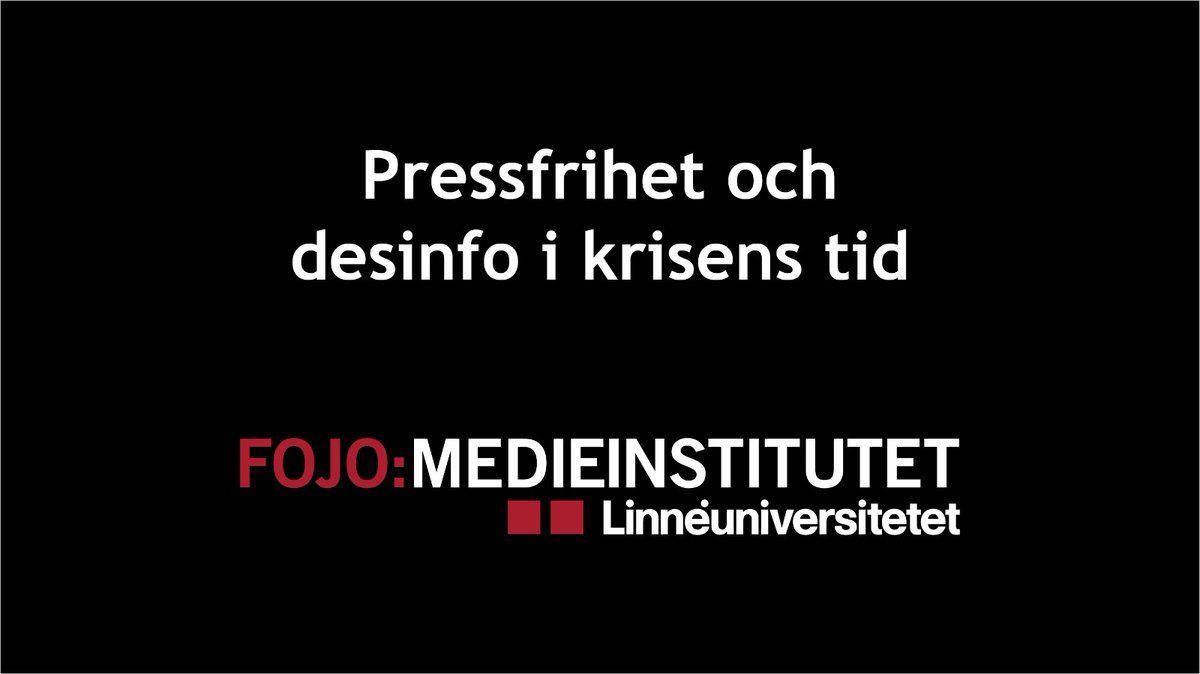 Fojos seminar on press freedom and desinformation is starting now: youtu.be/5P2oHaer__4