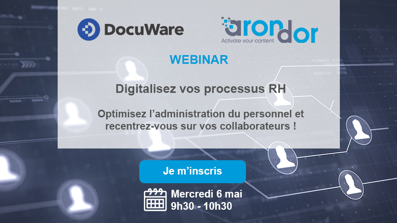 Arondor_FR's tweet photo. [J -1] - Avant notre prochain webinar @ARONDOR_COM ! 
Rendez-vous demain à 9h30 pour découvrir comment digitaliser vos processus RH, en partenariat avec #Docuware. 
N'hésitez plus, inscrivez-vous :
https://t.co/AoXEct3j8W
#processusrh #GED #workflows #recrutement https://t.co/i1Zo9wcNzW