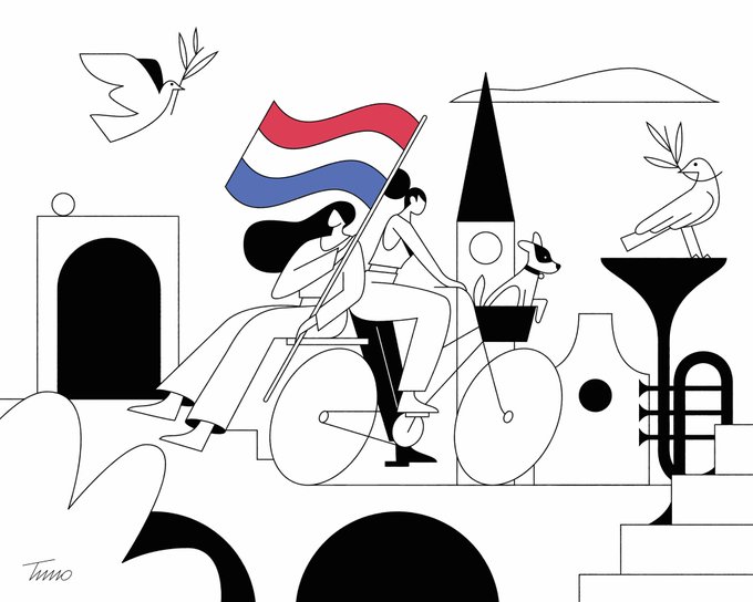 Bevrijdingsdag, today we celebrate being liberated which has been 75 years ago. De Bijenkorf dedicated a window to it ? 