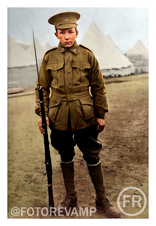 fotorevamp's tweet photo. Alexander William Campbell (26 Feb 1899 –16 May 2002) was the final surviving Australian participant of the Gallipoli campaign during the First World War. He joined the Australian Army at the age of 16 in 1915 #aleccampbell #photorepair #photoediting #photorestoration #Colorized https://t.co/8LGdY1sMaD