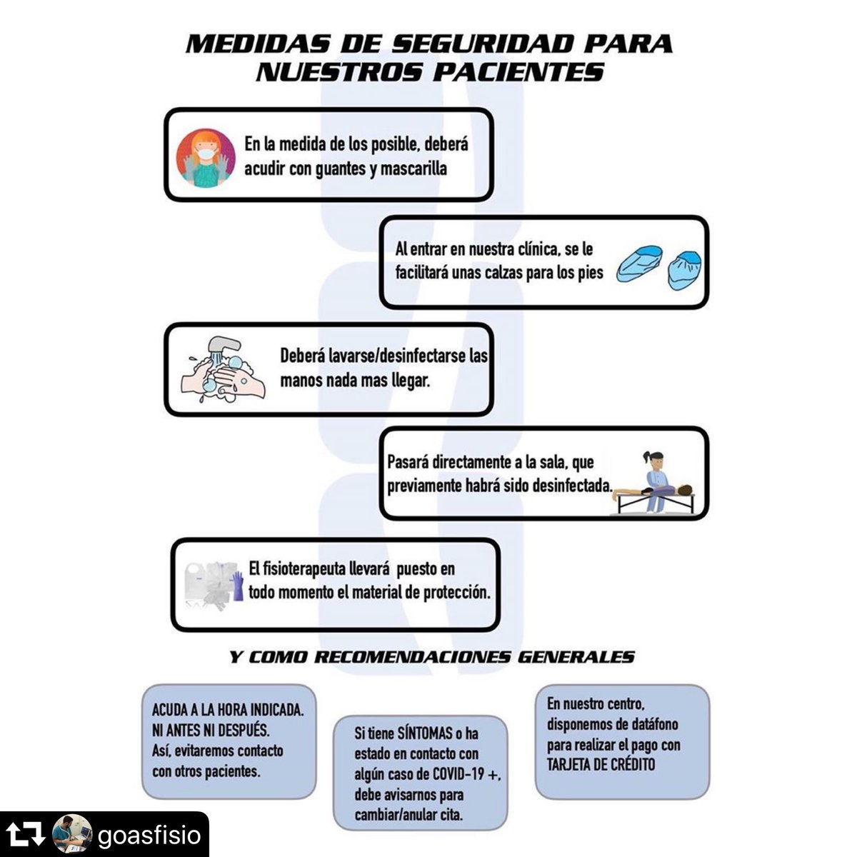 Nuestros asociados <a href="/GoasFisio/">Goas Fisioterapia</a> 💪🏻🙌🏻 vuelven a estar disponibles. Eso si, cumpliendo con todas las medidas de seguridad e higiene.

#AJELeonEsp #LeonEsp #empresas #emprendedores #jovenesempresarios