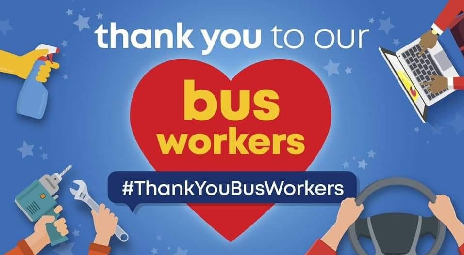 GoCornwallBuses's tweet photo. Good morning! Today, we're saying 'thank you' to all bus workers across Cornwall and the South West for keeping everybody moving through the Corona Virus crisis. #ThankYouBusWorkers we couldn't do it without you! #TFC #teamGCB #GoCornwallBus #Cornwall #Kernow #keyworkers. https://t.co/ukgvQQdXOf