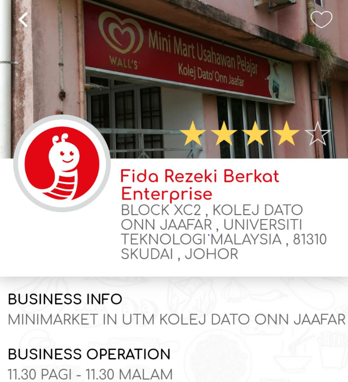 GobbleShopper's tweet photo. Kedai runcit Fida Rezeki Berkat juga antara peniaga UTM yang telah menjadi Rakan Niaga kami. Kedainya berlokasi di Kolej Dato Onn Jaafar, UTM Johor.

Jom singgah dan kumpulkan PTPoint disini 😊

Klik Link Untuk Muat turun dan Daftar
https://t.co/Y84Sm5HgvN

#YouBuyWePay
#ptptn https://t.co/KNOh7AD6Tt