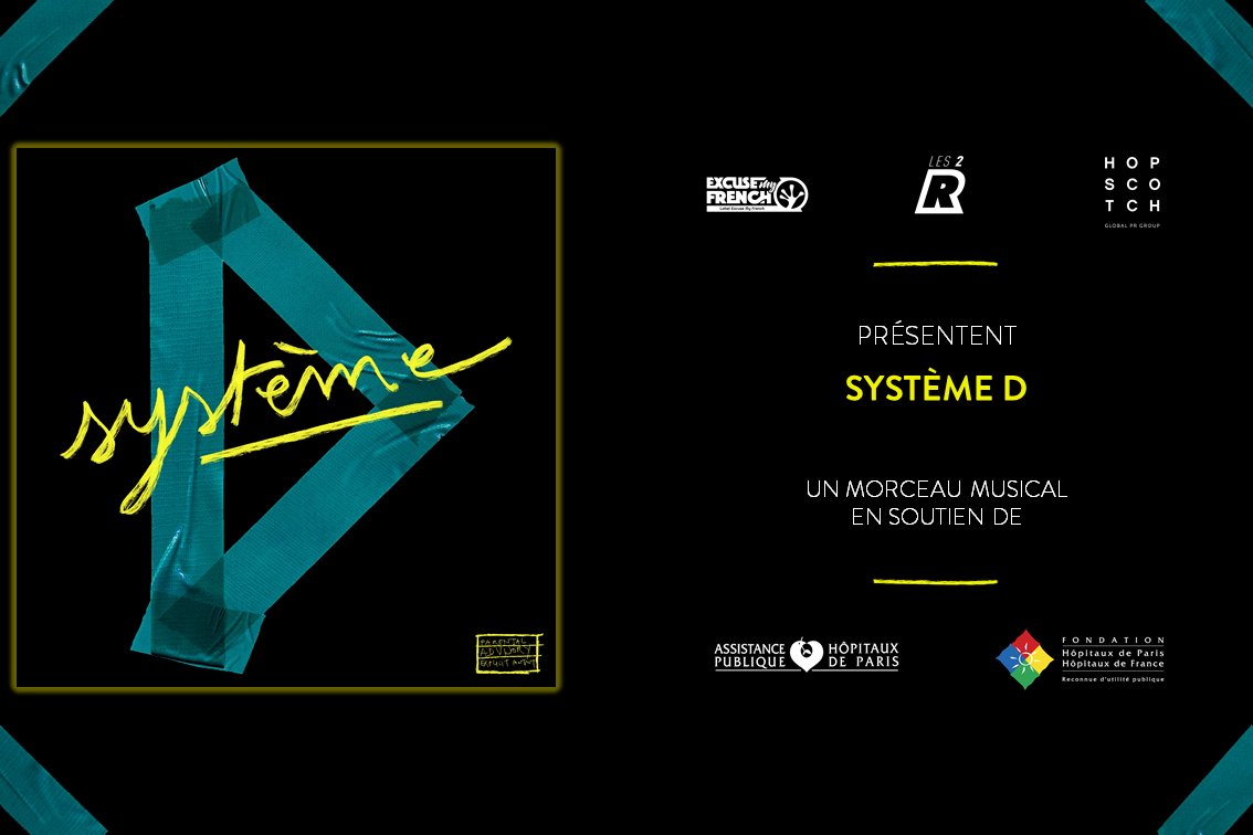 e_julien's tweet photo. l#SystemeD en soutien de @APHP et de @FondationHPHF / https://t.co/5rCAzRT7x5 Un grand merci @Tim_Dup @eklips_officiel @demiportion34 @EliasWallace @CutKiller
#HippocampeFou #GeorgeKa #Stav #DouxBrevage #DjNetik #thaislona @fifoudezign @excusemyfrench #les2r @hopscotchgroupe https://t.co/d7DvtBqsuT