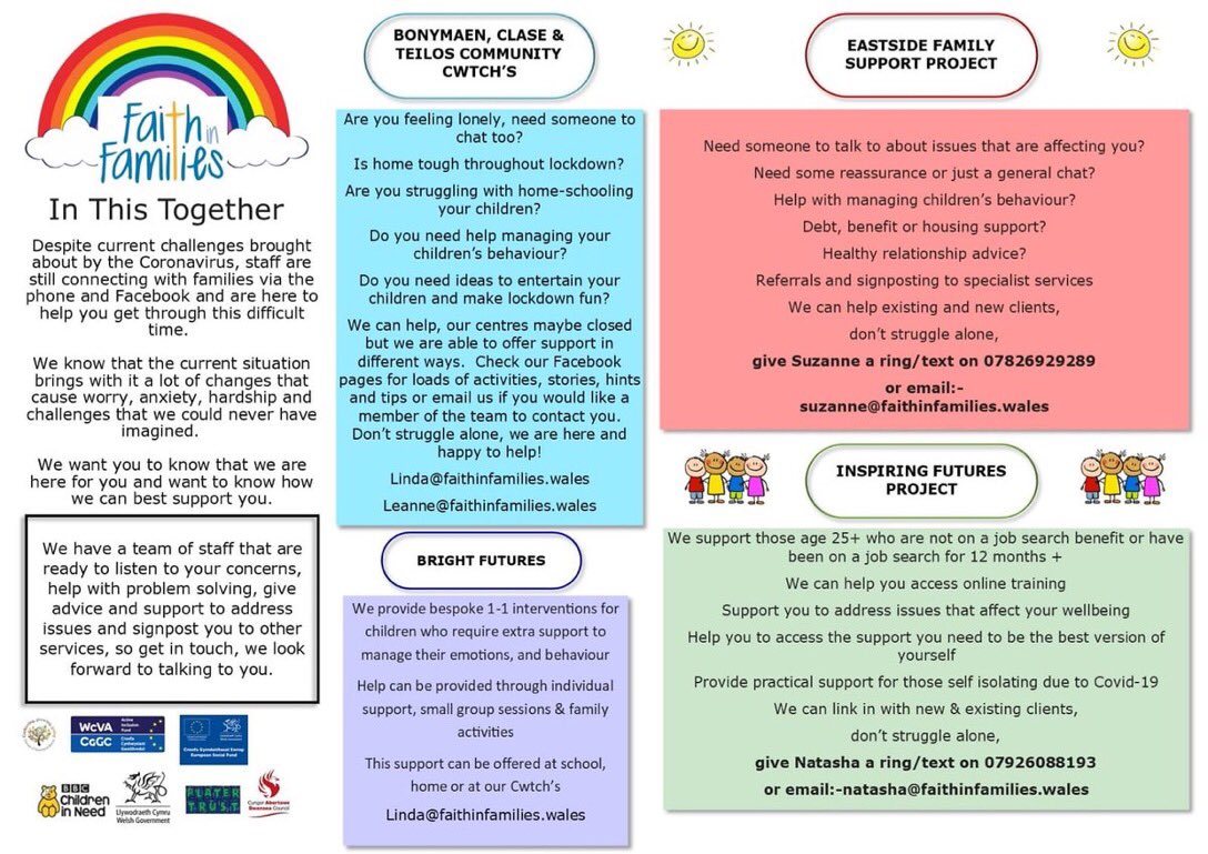 teilos_cwtch's tweet photo. Faith in families centres maybe closed but our projects are running in different ways. If you need support please get in touch #HereForSwansea #strongertogether #Itsoknottobeok #hereforyou https://t.co/ivAZJLdiZd