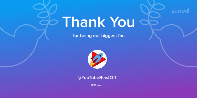 TodayDifferent's tweet image. Our biggest fans this week: YouTubeBlastOff. Thank you! via sumall.com/thankyou?utm_s…