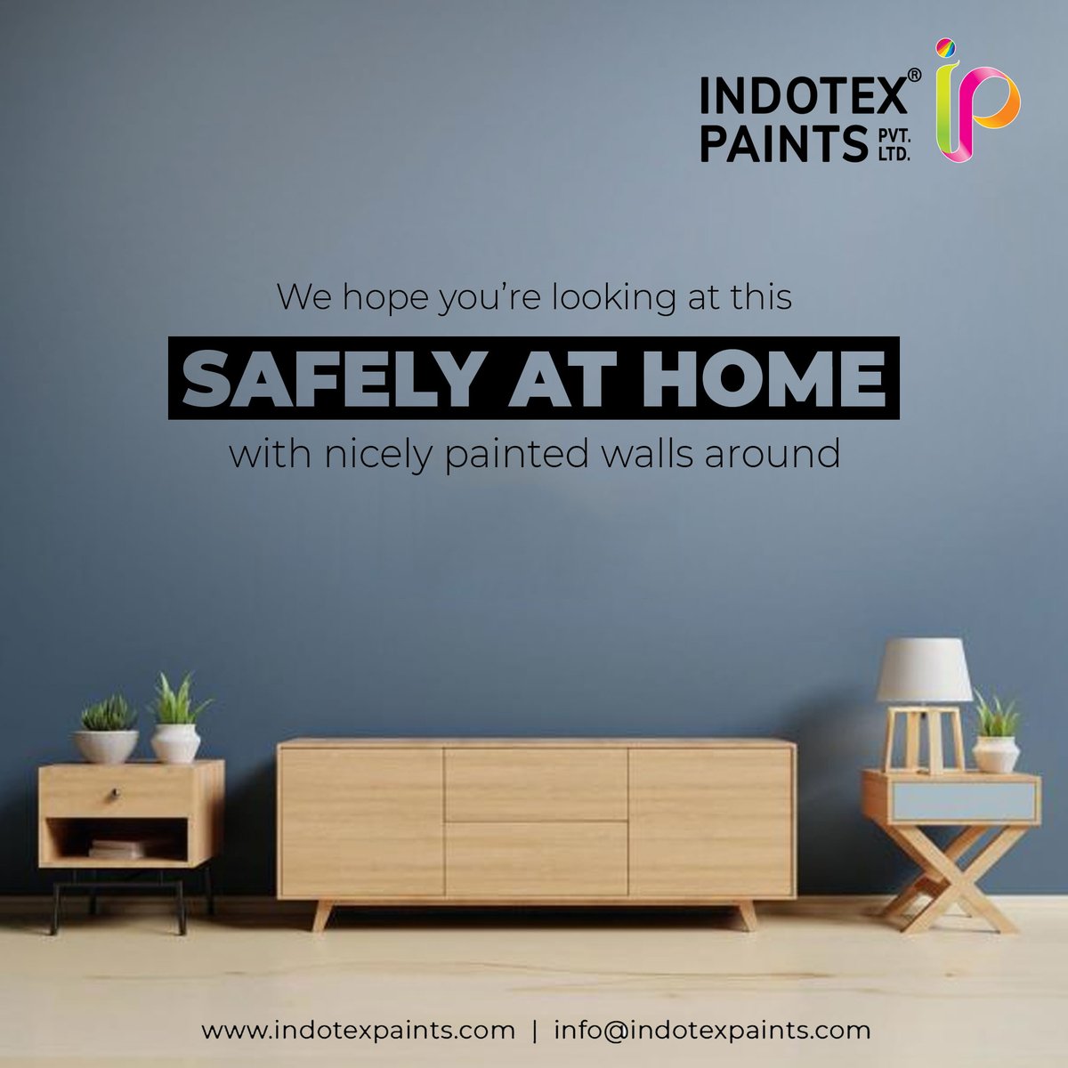 Indotexpvtltd's tweet photo. Have a safe home stay!

#stayhome #stayhomesafe #lockdown
#coronavirus #safe #safetyfirst #ecofriendlypaint
#indotexPaints #Walls #InteriorPaint #ExteriorPaint #Emulsion #VibrantWalls #Painting #InteriorPainting https://t.co/6zaXOT94W7