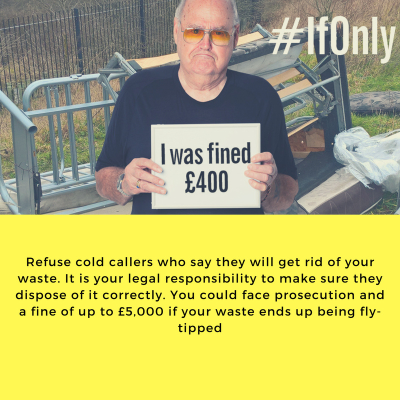 LeicRecycles's tweet photo. Using an unlicensed waste carrier from either a door knock or social media could cost you a £400 fine and the the clean up cost. #Ifonly
#LitterLessLeicester https://t.co/zSx8FQHC23