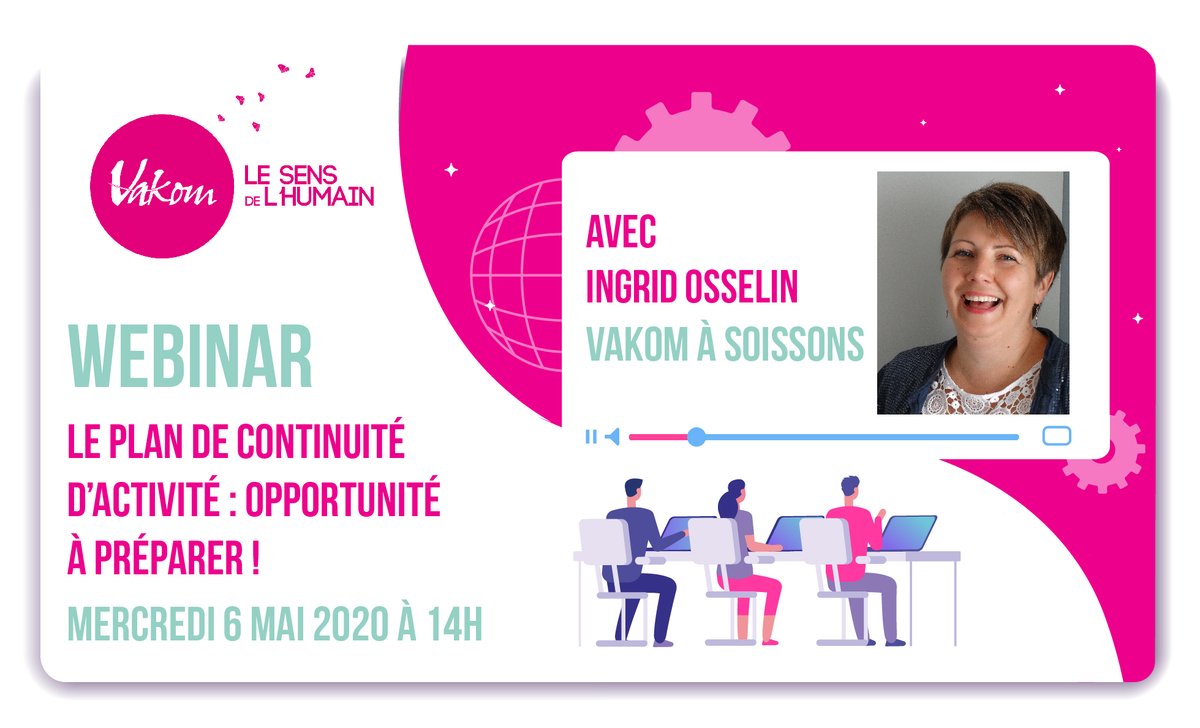 Vous n'êtes pas encore inscrit pour participer au webinar, animé par  Ingrid OSSELIN, dirigeante de  VAKOM à #Soissons sur la thématique : « Le plan de continuité d’activité : opportunité à préparer ! ».

Rendez-vous le mercredi 6 mai à 14h !

lnkd.in/dSm4hrj