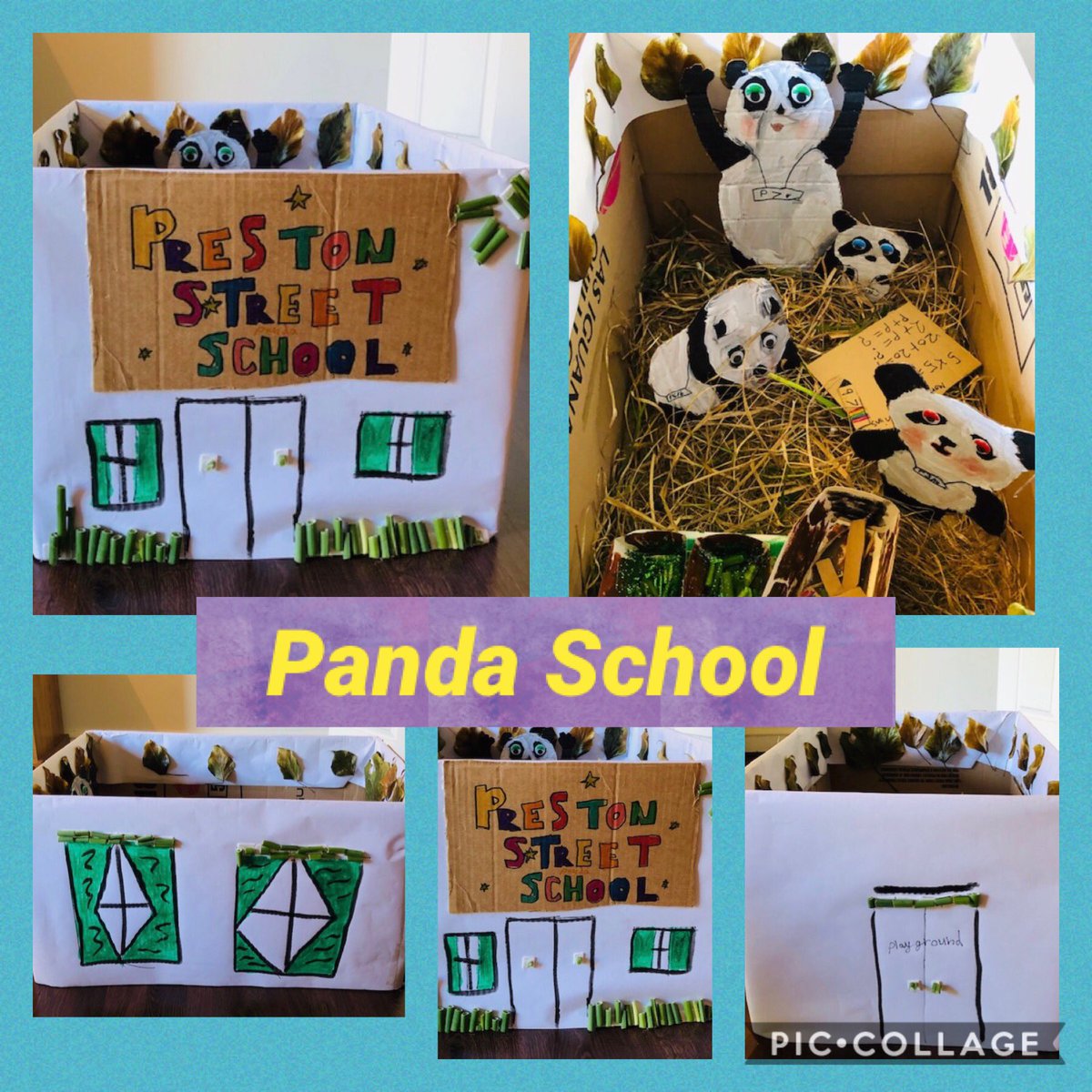 prestonstps's tweet photo. Mr Hoyle was delighted to discover Ruby (P3) Panda School. Complete with appropriate number work, bamboo snack-time and modelled on our iconic school building. #teampsp https://t.co/vORe6hzlhd