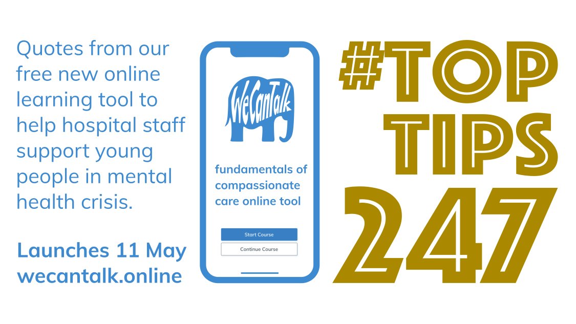 WeCanTalkonline's tweet photo. “Most people worry that if they talk about self-harm or suicide, it will give someone the idea.
But actually there is NO evidence that talking about risk raises the risk, in fact, there’s a lot to prove that it LOWERS risk!” ⬇
#WeCanTalk #TopTips247 https://t.co/22q0LS9xtB https://t.co/2CIpnUXbm8