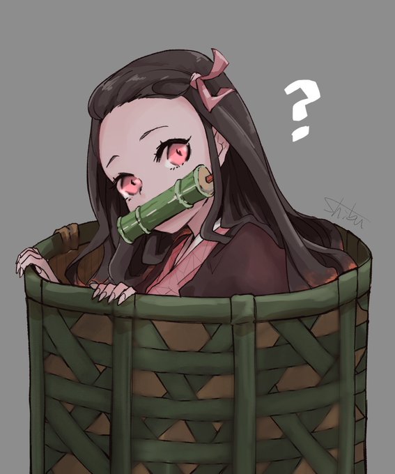 しぶさんがTwitterに投稿した竈門禰豆子(鬼滅の刃)のイラスト。