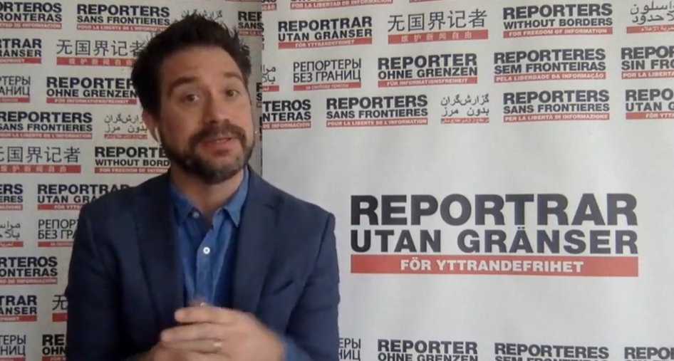 Erik Halkjaer Chair of Reporters without borders in Sweden. "I wish that we could create an understanding around hate crimes against journalists. Politicians must defend journalists and not be in the business of hiding facts".