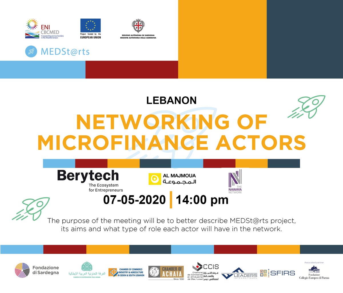 ‼️ Networking of Microfinance Actors ‼️
 Online Meeting Event 

bit.ly/3dbE2nE
bit.ly/35uXIQX

#GOMED  #mednow #mediterranean #medstarts #Lebanon 
#Italy #greece #tunisia #palestine

<a href="/MEDStrts1/">MEDSt@rts</a> @ENICBCMed