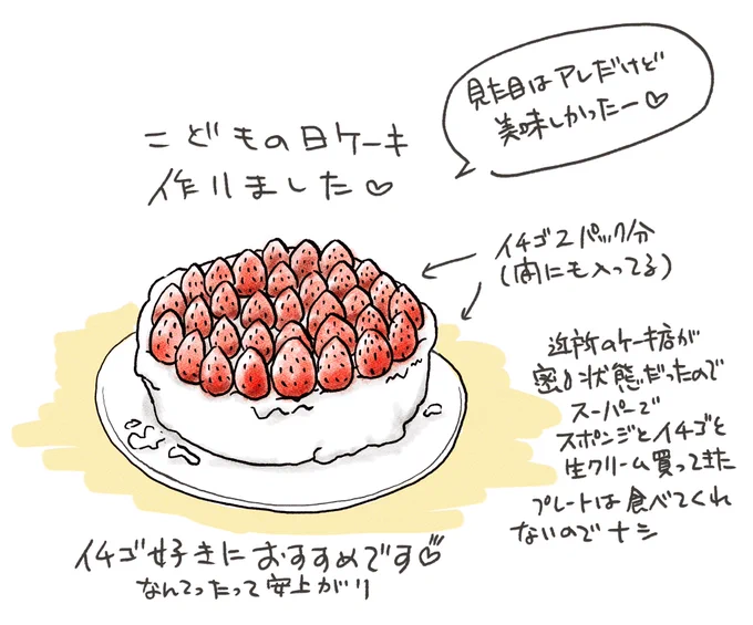 苺好きな人はぜひ作ってみてね🍓

#苺たっぷりケーキ 