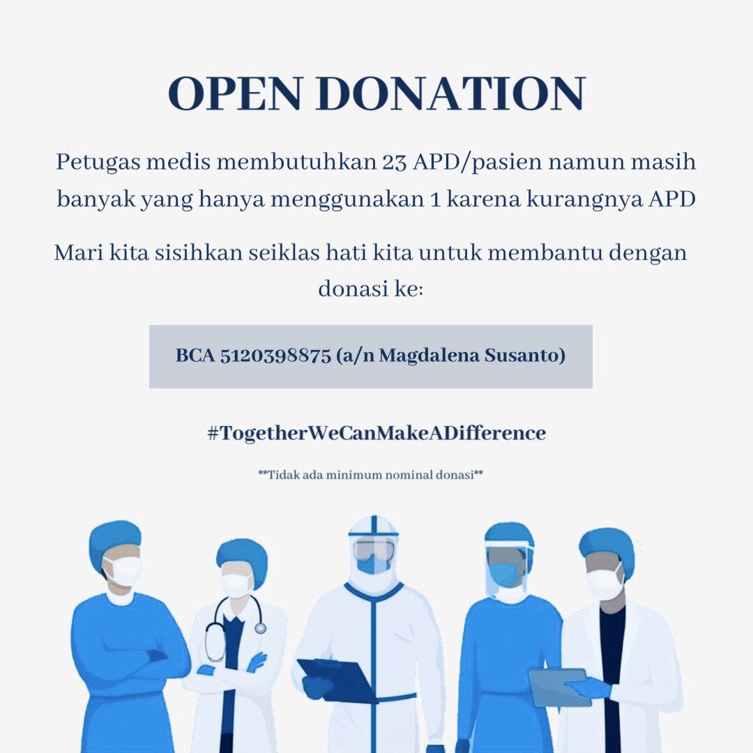 jniii__'s tweet photo. Twitter users, pls do ur magic. GPK Charity lagi adain donasi buat support petugas medis Indonesia nih. Kita target RS dan klinik di daerah2 yang kurang memadai fasilitasnya. Kemarin kita udh support RS di Madura. Yuk sama2 bantu tmn kita! @e100ss https://t.co/3VxgQGir1Y