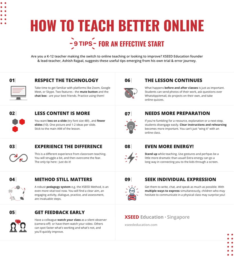 The Method still Matters & Less is More: "Pedagogy will be the oxygen & technology the lungs of education" -  @AshishRajpal  @XSEEDEd lay out 9 pragmatic steps to make online teaching work  #EdTech  #Covid19
