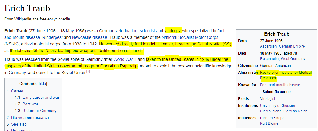 So how did they get away with such programs?Well, just like with the Nazis, in general, we have one family to thank:The RockefellersWho not only trained the Nazi biowarfare scientists at their institutions but also RAN THE INVESTIGATION INTO THE CIA Rockefeller Commission