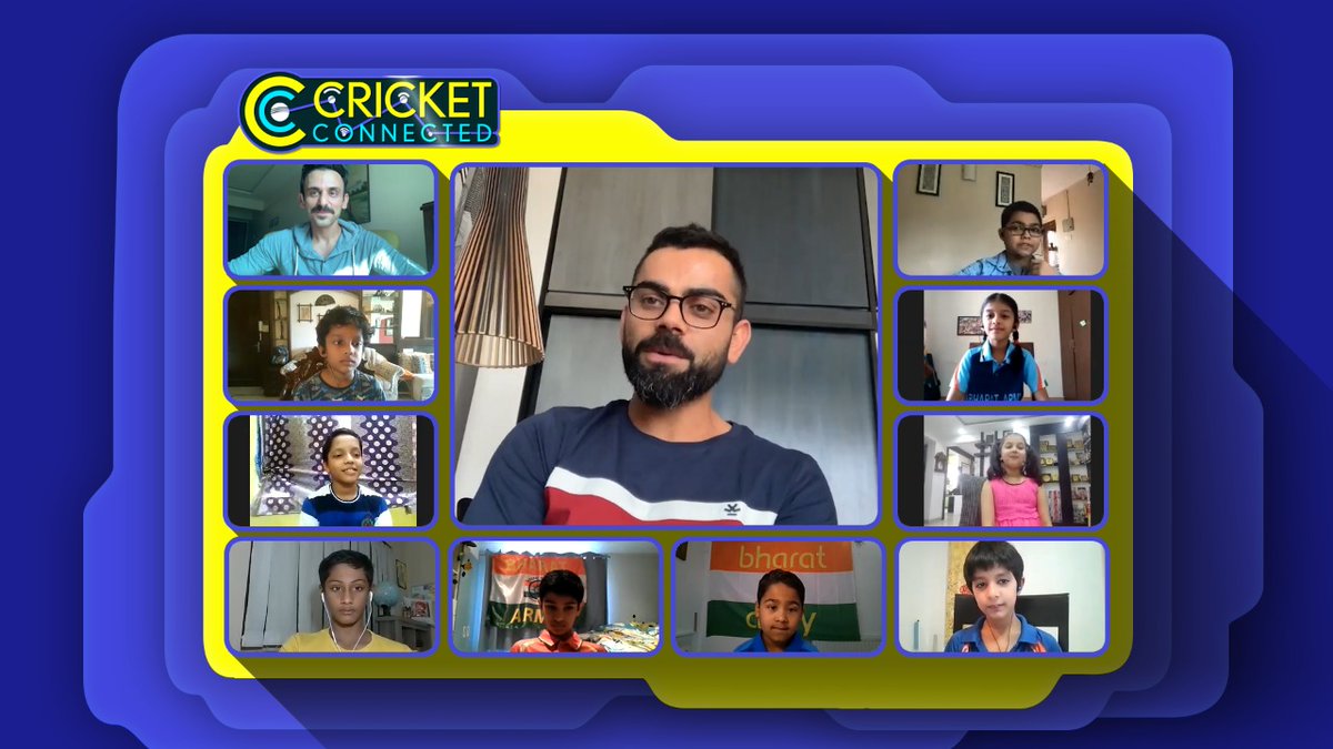 Sanjog_G's tweet photo. It's going to be a very special edition of #CricketConnected this weekend. #KingKohli catching up with his young fans from all over the world. Thx @BCCI @thebharatarmy @bhaleraosarang @StarSportsIndia @Cornerstone_CSE for making these kids' dream come true #KidsConnected https://t.co/9Inotfu12i