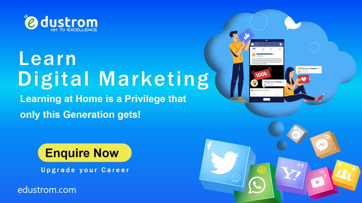 edustrom's tweet photo. Worrying about what to do with your future?
Well, knowledge is never on a lockdown. 
Learn at home about Digital Marketing and get your hands on Industry projects!
#digitalmarketing #marketing #socialmedia #business #branding  #entrepreneur #marketingtips #advertising #Edustrom https://t.co/ChpBG6qBFN