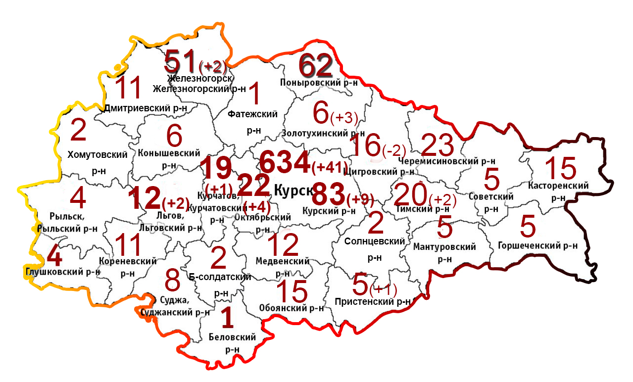 Карта курской области с районами и деревнями подробная