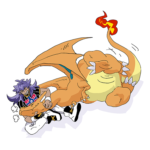 リザードン ,ダンデ(ポケモン) 「ヨーシャヨシャヨシャヨシャヨシャ 」|小渕のイラスト