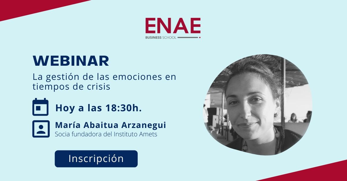 ENAEbusiness's tweet photo. ¿𝗤𝘂𝗶é𝗻 𝗾𝘂𝗶𝗲𝗿𝗲𝘀 𝗾𝘂𝗲 𝗹𝗶𝗱𝗲𝗿𝗲 𝘁𝘂 𝘃𝗶𝗱𝗮, 𝘁𝘂𝘀 #𝗲𝗺𝗼𝗰𝗶𝗼𝗻𝗲𝘀 𝗼 𝗧Ú? Esta tarde a las 18:30h. (España), te esperamos en nuestro webinar con María Abaitua donde hablaremos de la gestión de las emociones.

𝗜𝗻𝘀𝗰𝗿𝗶𝗽𝗰𝗶ó𝗻 👉 https://t.co/GSSxPebIAW https://t.co/wQ66rAve89