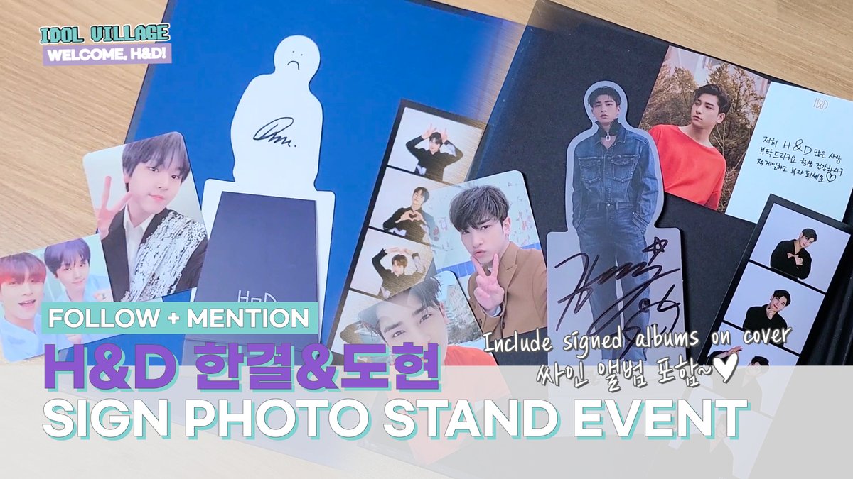 idollikeit's tweet photo. [MENTION EVENT]

Looking for a MATE to receive a H&amp;D's Sign Photo Stand_☆
#한결 #도현 싸인 등신대 받을 MATE 구함_☆

✔️ME : Signed Cover Sign Album + Signed Photo Stand
✔️YOU : Follow + Mention a 'IDOL VILLAGE' Subscription Capture Image

~5/24 (Two winners)

#이한결 #남도현 https://t.co/9txdp048TC