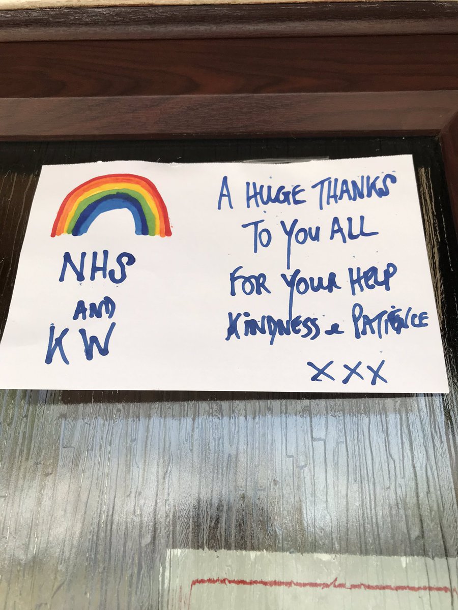 AndAshfield's tweet photo. This lovely little message was found stuck to the front door of a block of flats a patient lives in... really does make us smile when we visit daily 🥰 this lady also has carers visiting 4 times a day through the pandemic! #keyworkerHeroes #TrueTeamWork https://t.co/OhUBrtrhCp