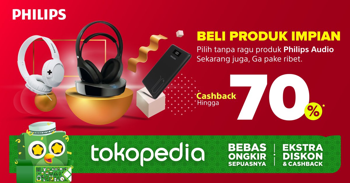 anugrahANP's tweet photo. Suka ragu kalo mau beli produk original bergaransi resmi..
#dijaminori hanya di Philips Audio Official Store, dapatkan promo spesial bulan ramadhan diskon hingga 70% #tokopedia

#bebasongkir https://t.co/fe4oSzAX3E