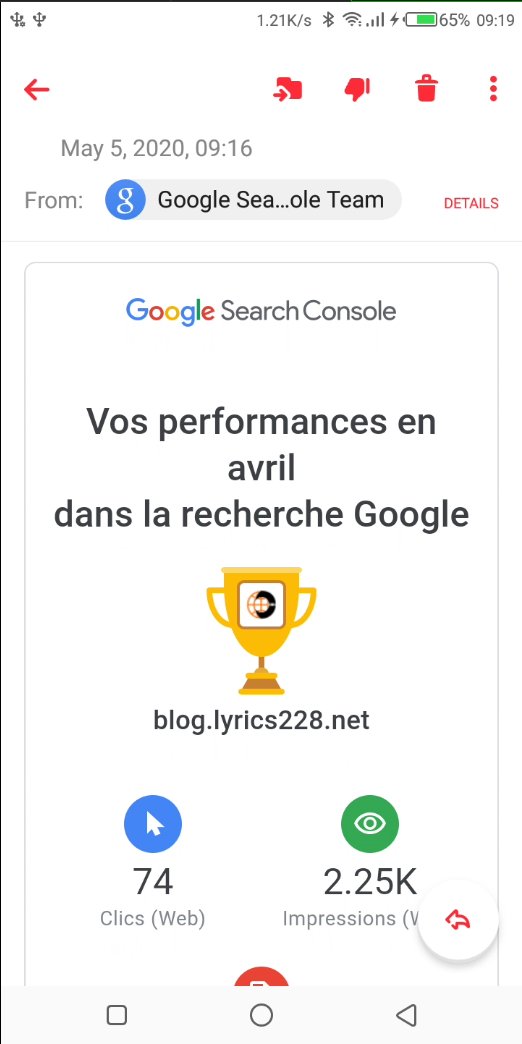 elkwaet's tweet photo. #TgTwittos
IL ÉTAIT UNE FOIS LYRICS228 : LE FAMEUX PROJET #VAMIDJO.
Par ces statistiques du mois d'avril2020 by Google pour notre Blog Vamidjo, je vous annonce que je cloture LYRICS228 cette année.
Dans 1mois, s'en sera fini pour le dernier fragment de Lyrics228 encore en ligne. https://t.co/AypX9FC5sq