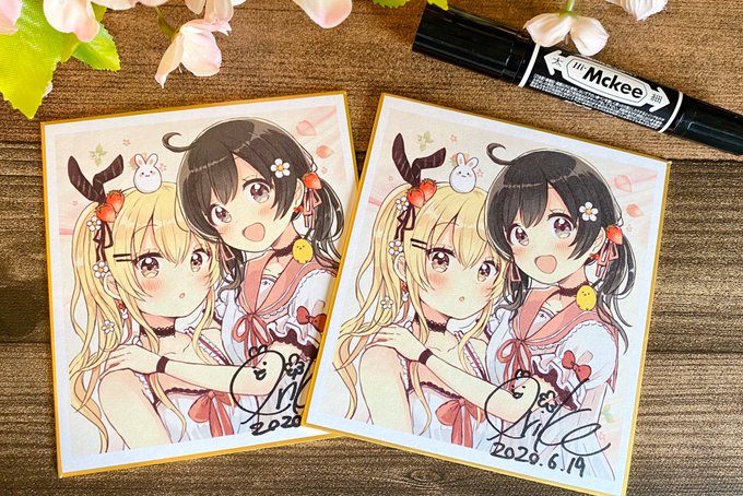 『すいんぐ!!①』Amazon限定版の特典色紙にサインを配信で書きました!裏面にもちょっとしたイラスト描きましたので、どれが届くかお楽しみに!#すいんぐ 