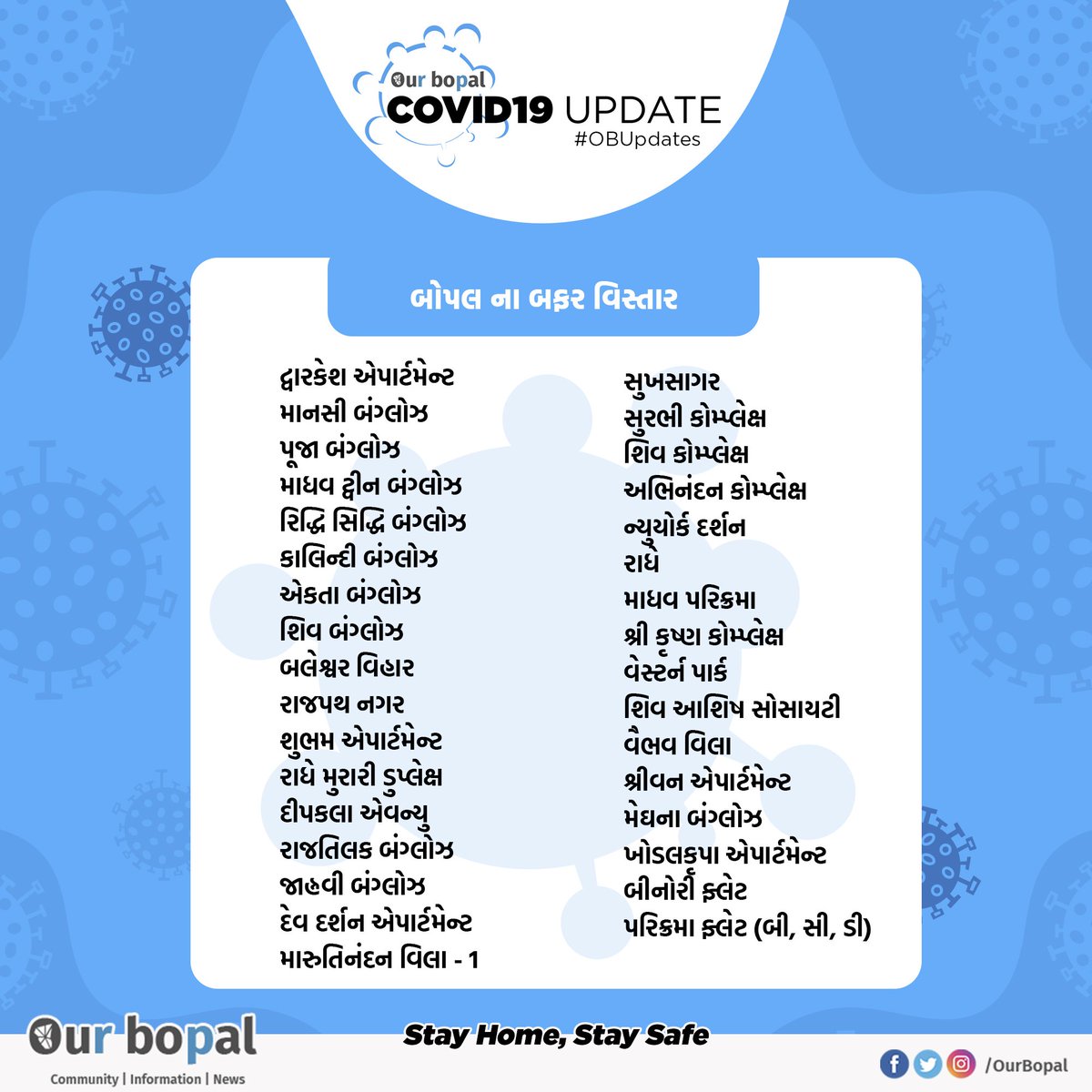 OurBopal's tweet photo. #Bopal ના બફર વિસ્તાર
#COVIDー19 #COVID19 #OurBopal #OBUpdates https://t.co/bPsjAATgaT