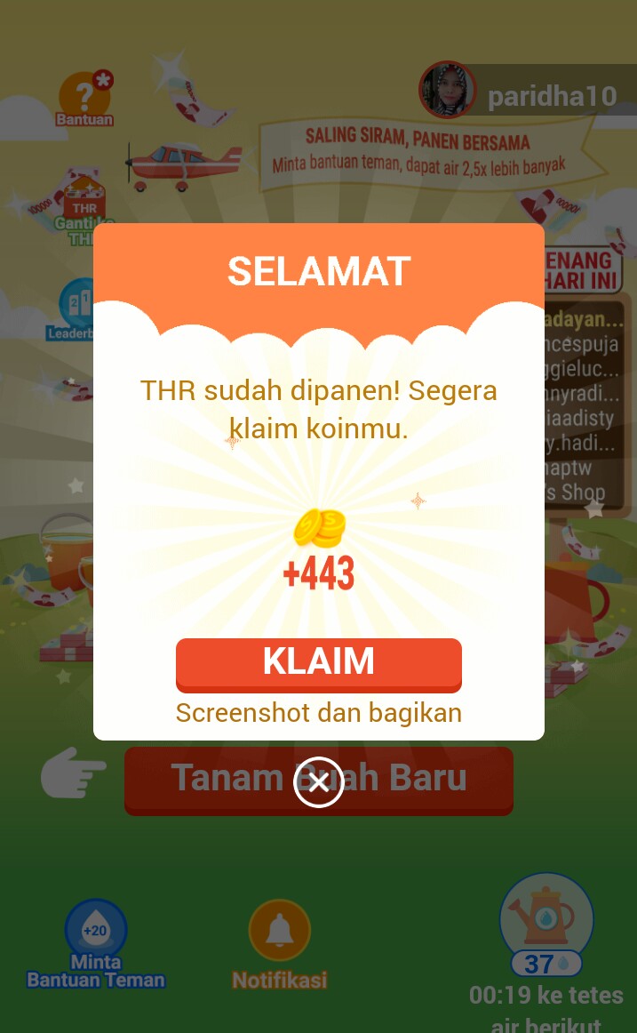 IdaParida's tweet photo. #ShopeeNgabuburit Nya petani virtual ya siram² di #ShopeeTanamTHR10M @ShopeeID pantang menyerah,saling bantu siram,biarpun hasilnya blm maksimal tp sedikit demi sedikit lama² jd bukit, lumayan kumpulin koinnya buat potongan belanja &amp; siapa tahu hoki jd pemenang periode berikutnya https://t.co/fQVlmg0jpf