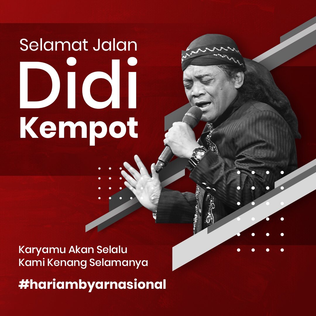 Turut berduka cita atas berpulangnya The Godfather of Broken-hearted, Didi Kempot. 

Semoga amal dan kebaikannya diterima di sisi Tuhan. Karyanya menginspirasi para musisi lokal untuk #TerusBergerakMaju berkarya di <a href="/langitmusik/">LangitMusik</a>.

Kenang sang maestro di tsel.me/didikempot