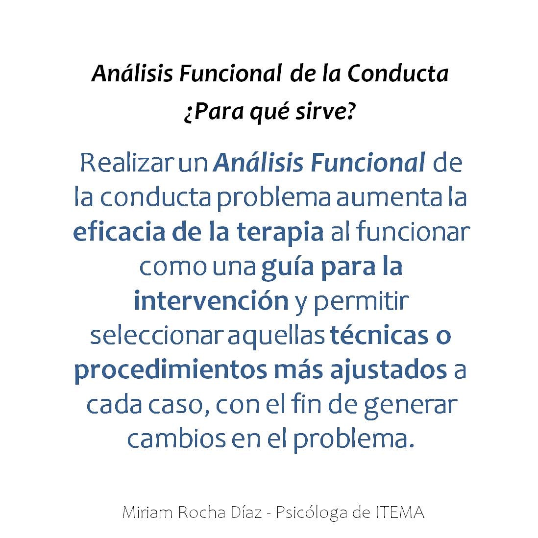 Miri_Rouch's tweet photo. ANÁLISIS FUNCIONAL DE LA CONDUCTA - ¿Para qué sirve? Realizar un AF de la conducta problema aumenta la eficacia de la terapia al funcionar como una guía para la intervención y permitir seleccionar aquellas técnicas o procedimientos más ajustados a cada caso.
#PsicologíaCientífica https://t.co/195qPJHB2d
