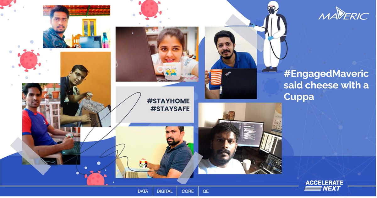 mavericsystems's tweet photo. Our associates displayed the true spirit of #CoreCommitment as they said "Cheese” with their cuppas while staying at home and engaging with fellow team mates and clients. #EngagedMaveric #StayHome #StayConnected https://t.co/DoW2aYxPDh