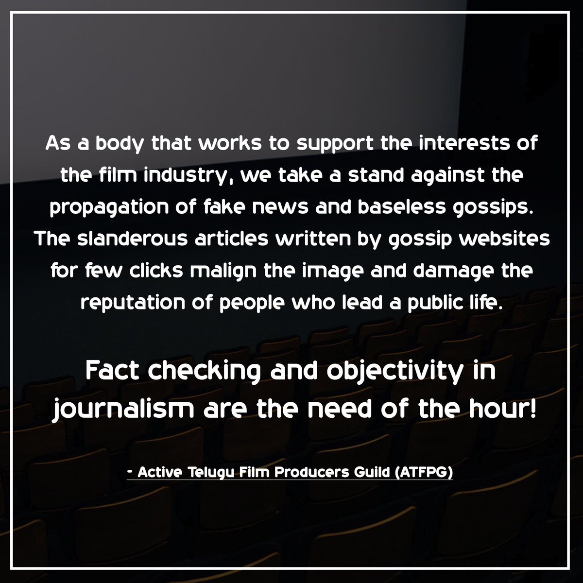 sbdaggubati's tweet photo. Fact-checking and objectivity in journalism are the need of the hour! #KillFakeNews #ATFPG https://t.co/o217AGWUgc