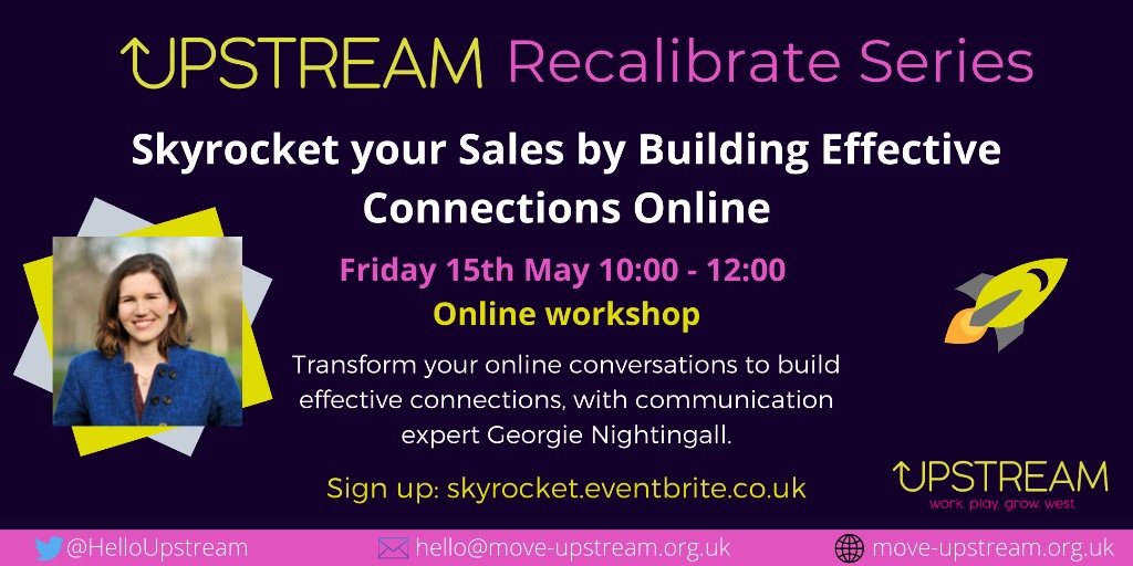 HelloUpstream's tweet photo. This #TechTuesday we bring you ‘Upstream Recalibrate Series 2020’. 🎬🍿 

First online series launches on the 15/5/20 @10AM with @GeorgieNight. Discover how to transform the way you build connections with potential clients. 

@LBHF 

Register now:👉 https://t.co/yQD7V2tomE👈 https://t.co/xCRIFX0LNs